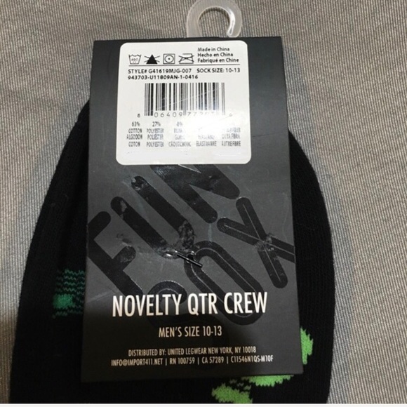 Fun Sox Money Quarter Crew Socks, Black - Picture 5 of 6